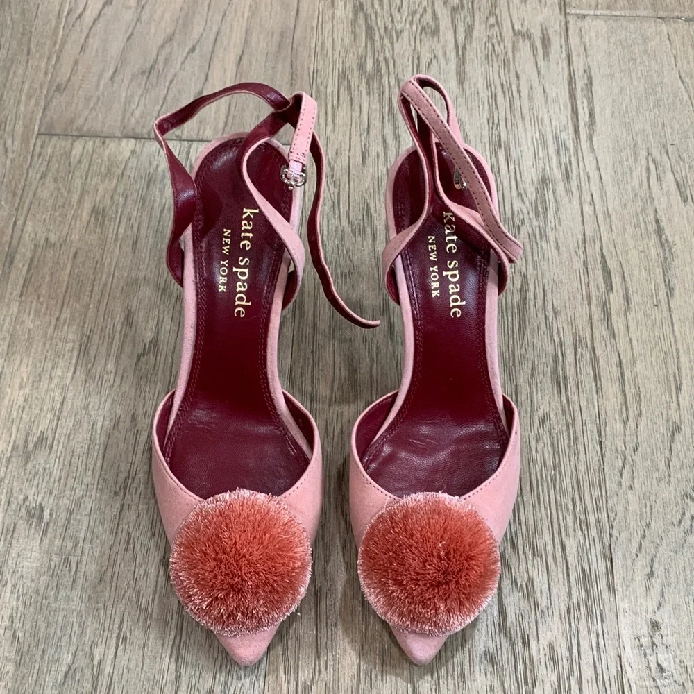 Kate Spade Amour Pom Pumps Dancer Pink Size 6.5 - Picture 2 of 10